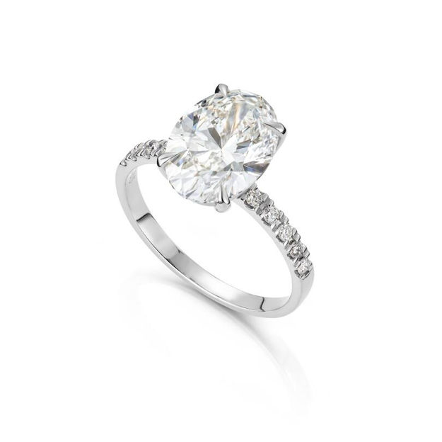 Hvitt gull ring Olivia 2,12ct - senter sten 2,00ct LAB diamant River VS