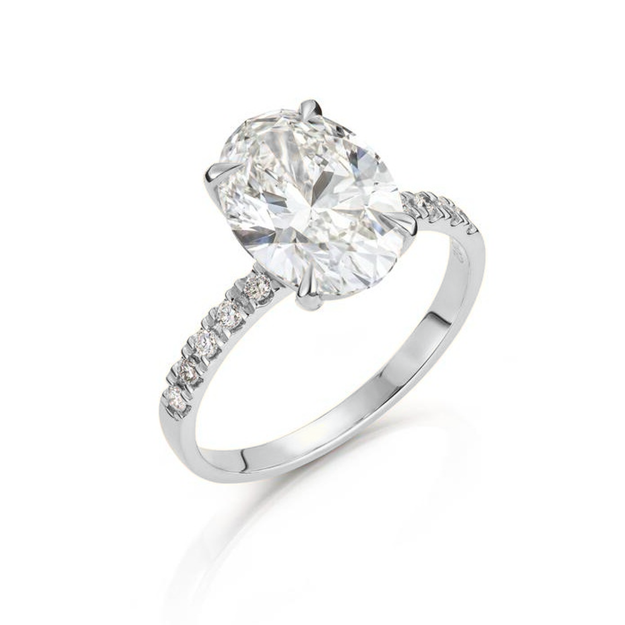 Hvitt gull ring Olivia 3,12ct - senter sten 3,00ct LAB diamant River VS