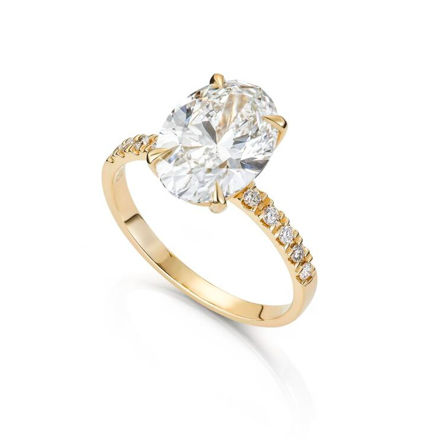 Gult gull ring Olivia 2,12ct - senter sten 2,0ct LAB diamant River VS