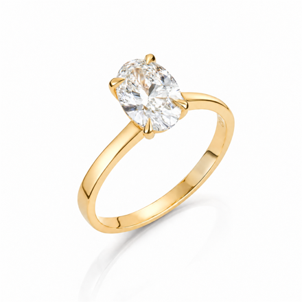 Gult gull ring Olivia 1,50ct LAB diamant River VS