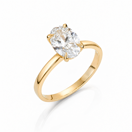 Gult gull ring Olivia 2,00ct LAB diamant River VS