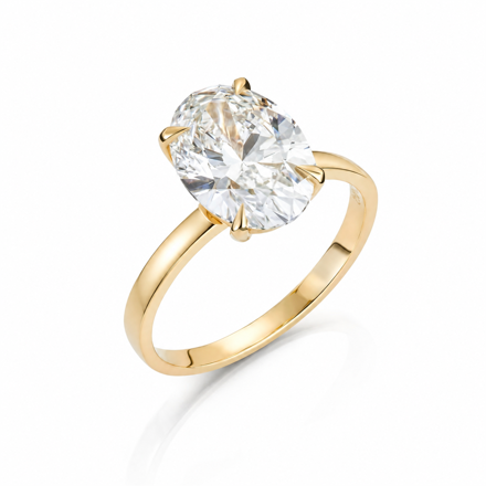 Gult gull ring Olivia 3,00ct LAB diamant River VS