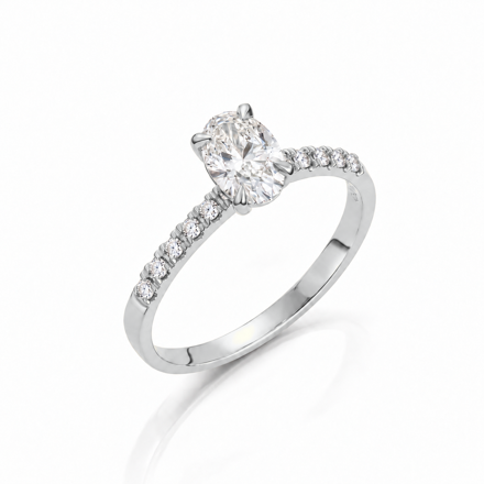 Hvitt gull ring Olivia 0,62ct - senter sten 0,50ct LAB diamant River VS