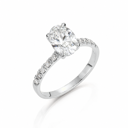 Hvitt gull ring Olivia 1,62ct - senter sten 1,50ct LAB diamant River VS