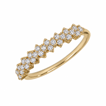 Gull diamant ring 0,27ct W/SI (28 diamanter)