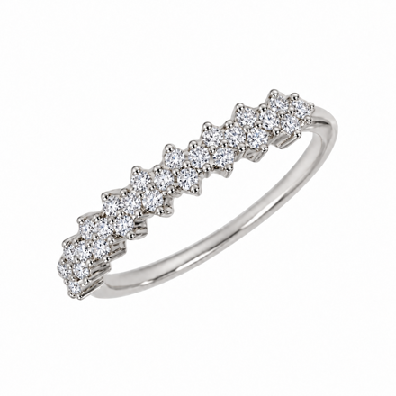 Hvitt gull diamant ring 0,27ct W/SI (28 diamanter)