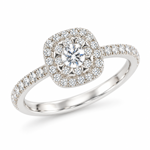 Hvitt gull diamantring 0,36ct W/SI (39 diamanter)