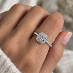 Hvitt gull diamantring 0,36ct W/SI (39 diamanter)