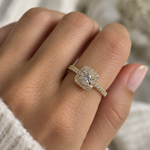Gull diamantring 0,36ct W/SI (39 diamanter)