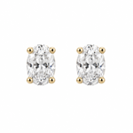 Gull ørepynt LAB diamant 2x0,41ct River/VVS oval 4 klør
