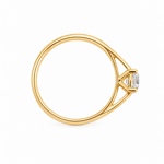 Gull ring LAB diamant 0,50ct River/VVS rund 4 klør
