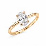 Gull ring LAB diamant 0,71ct River/VVS oval 4 klør