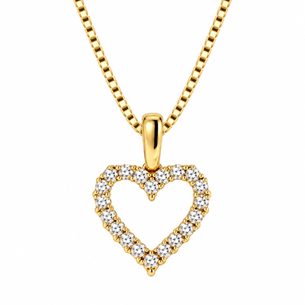 Gull diamant hjerte 0,11ct W/SI (20 diamanter)
