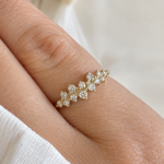 Gull diamantring 0,24ct W/SI (13 diamanter)