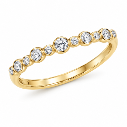 Gull diamantring 0,27ct W/SI (11 diamanter)