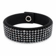 Armlenke sort stoff med Swarovskikrystaller 19mm 18cm