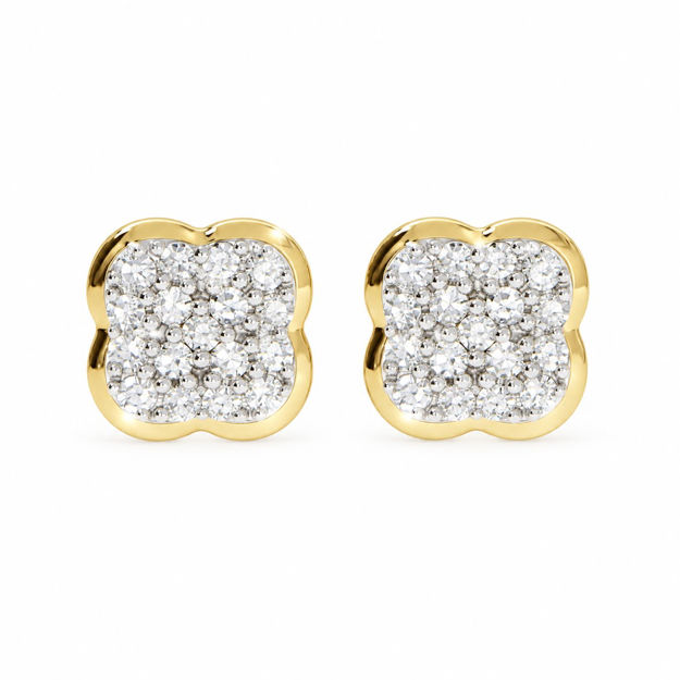 Gull ørepynt Lucky diamant 0,10ct TW/SI