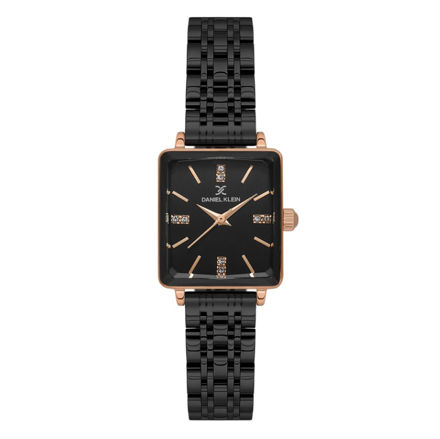 Daniel Klein Premium dameur svart/rose skive, lenke, 3 ATM 22mm
