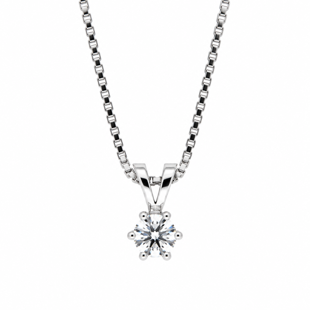 Hvitt gull halssmykke med diamant 0,25ct TW/SI
